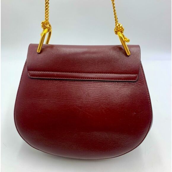 Auth Chloe Drew Mini Two Tone Leather Suede Navy Bordeaux Shoulder Bag - Picture 10 of 15